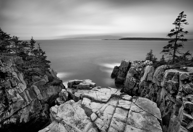 Ravens Cove on Schoodic Peninsula, view of MDI. A little scary standing on the edge as it drops off on either side.